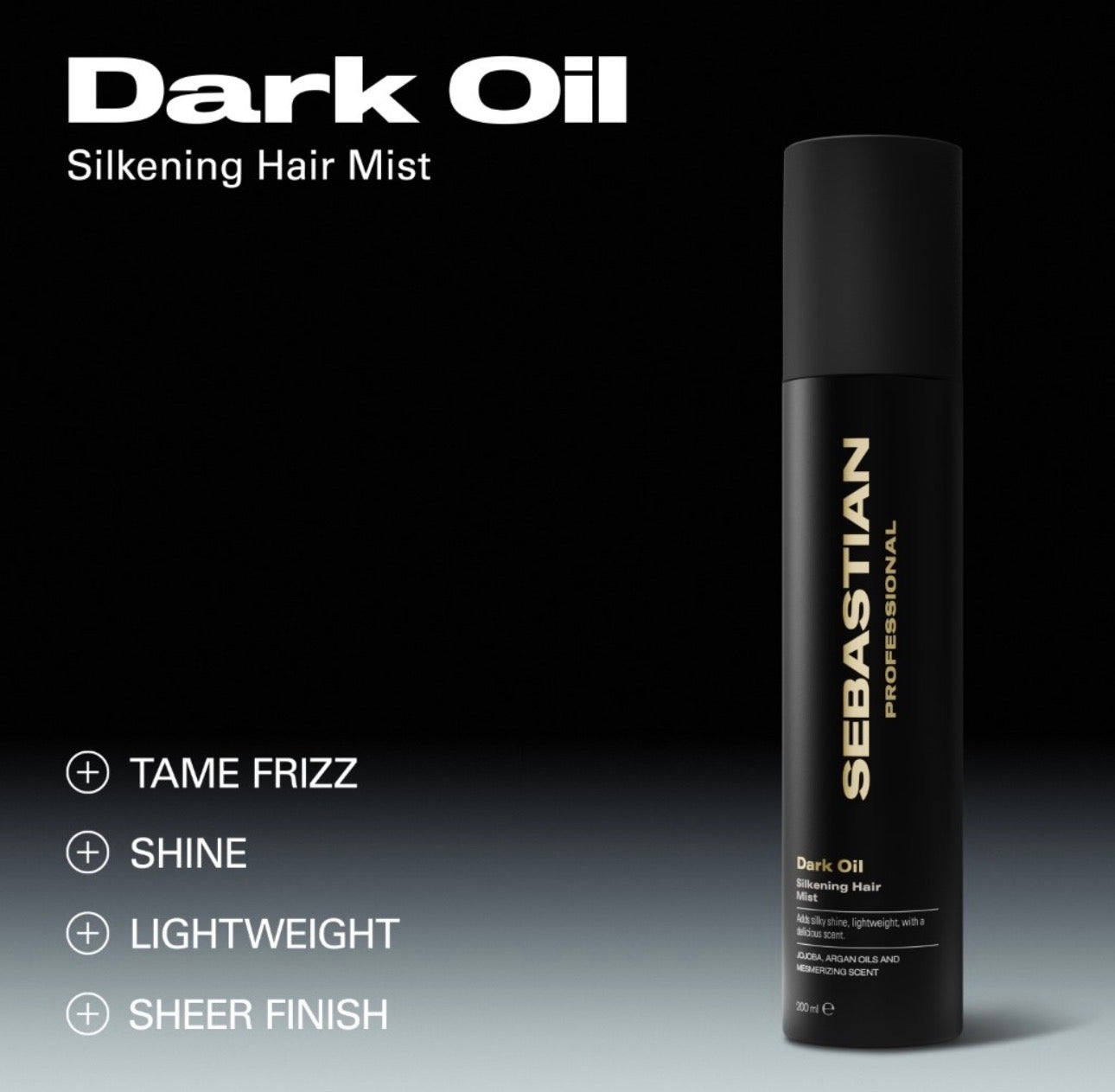 DARK OIL glotnumo ir spindesio suteikianti plaukų migla, 200 ml