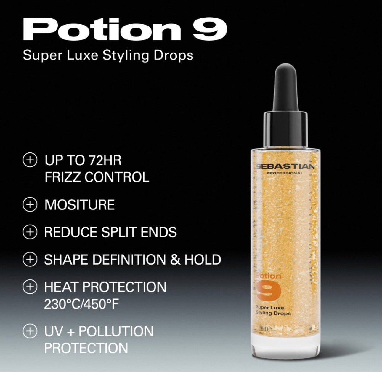 POTION 9 drėkinantis, apsaugantis nuo karščio ir šiaušimosi plaukų serumas, 30 ml