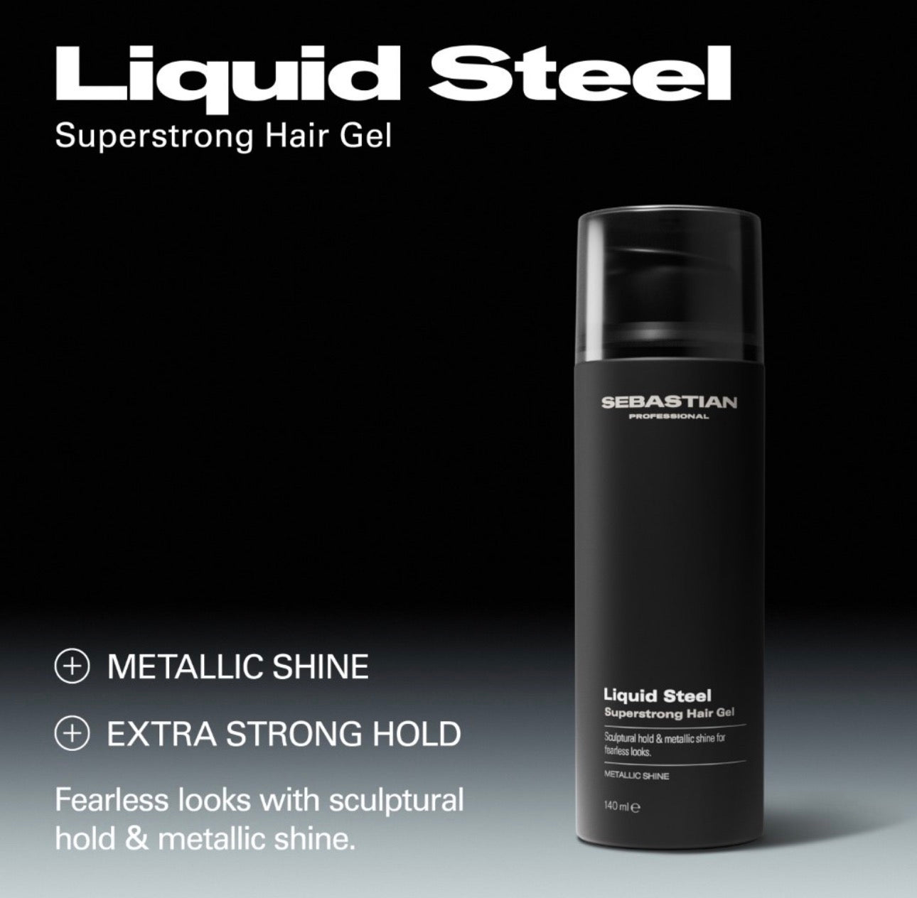 LIQUID STEEL ypač stiprios fiksacijos plaukų gelis, 140 ml